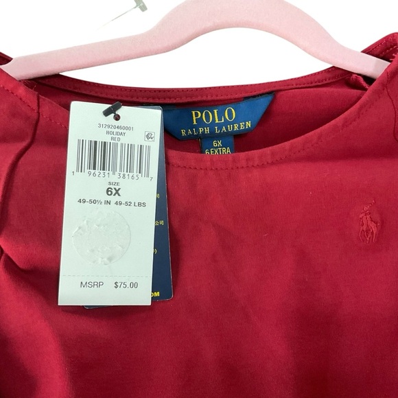 Polo Ralph Lauren Girls Red Pleated Dress with Plaid Belt Size 6X - Picture 5 of 6